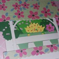 Feine Geburtstagskarte Blumenwagen pastell rosa hellgrün Handmade Bild 2