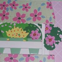 Feine Geburtstagskarte Blumenwagen pastell rosa hellgrün Handmade Bild 3