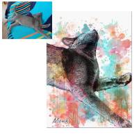 Leinwand mit Foto und Name in Wasserfarben-Effekt für Hund Katze oder Vogel Bild 6