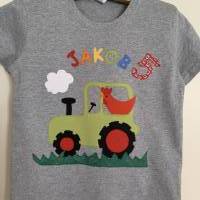 Geburtstagsshirt Namensshirt Traktor Bauernhof T-Shirt Junge Geschenk benäht Applikation personalisierbar Name ab Gr.92 Bild 4