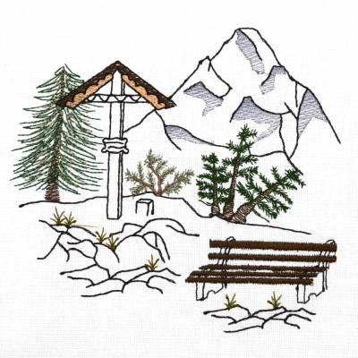 Stickdatei Berge Gipfel wandern Bergsteigen