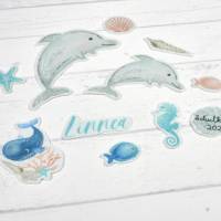 Aufnäher Set Delfin mit Name personalisiert für Schultüte Bild 5