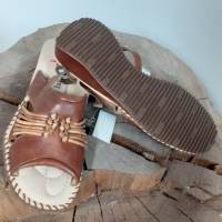 Wunderschöne Vintage Leder- Sandalen Spanien  Sommerschuhe Gr. 37 Film Theater Bild 3