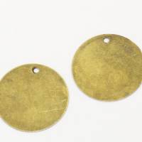 10 Stück bronzefarbene runde Logos Rohlinge zum GRAVIEREN Stanzen 20 mm Bild 1