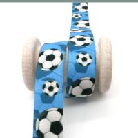 1 Meter Gummiband Fußball, Breite ca. 25mm, blau Bild 1