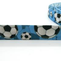 1 Meter Gummiband Fußball, Breite ca. 25mm, blau Bild 2
