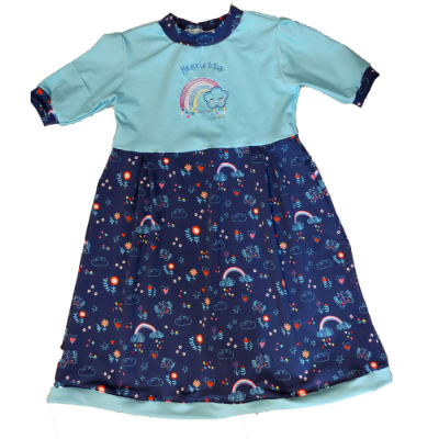 Baby Mädchen Kleid Kinderkleid Sommerkleid  Baumwoll-Jersey Regenbogen personalisiert