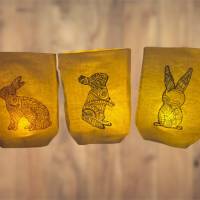 Lichtbeutel “Mandala-Hasen”, verschiedene Designs, Mandala, Set oder einzeln, Ostern, Frühling, Dekoration Bild 1