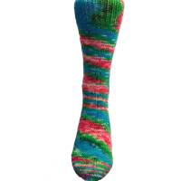 Socken aus meiner handgefärbten Wolle in Größe 39/41, Grün, Pink, Blau Bild 1