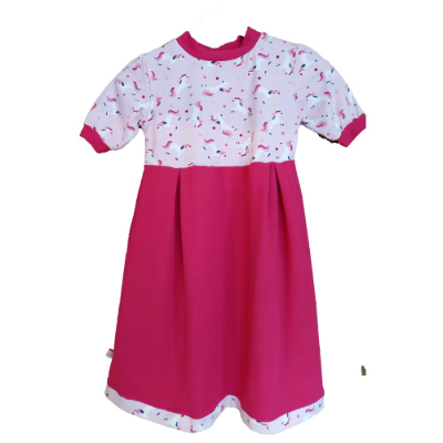 Baby Mädchen Kleid Kinderkleid Sommerkleid  Baumwoll-Jersey Einhorn personalisiert