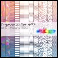 Digipapier Set #87 (orange, pink, violett, petrol) abstrakte & geometrische Formen  zum ausdrucken, plotten & mehr Bild 1