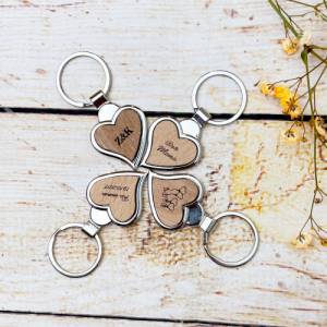 Schlüsselanhänger, Herzform, Wunschgravur, Geschenk personalisiert für jeden Anlass Bild 1