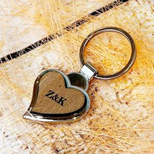 Schlüsselanhänger, Herzform, Wunschgravur, Geschenk personalisiert für jeden Anlass Bild 3