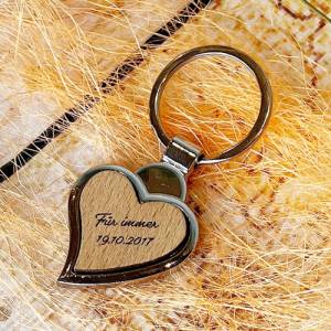Schlüsselanhänger, Herzform, Wunschgravur, Geschenk personalisiert für jeden Anlass Bild 7