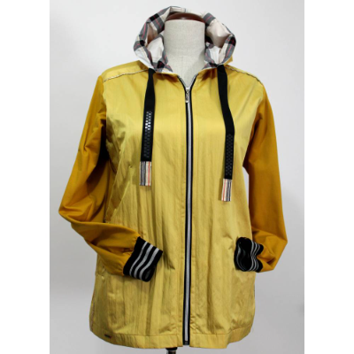 Damen Sommer Regen Jacke Sportlich in Ocker Farbe TypA