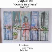 Aquarell, DIN A4 "Donna in attesa", original & signiert Bild 2