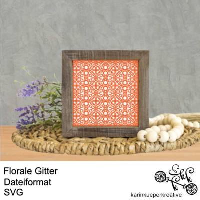 Plotterdatei Florale Gitter