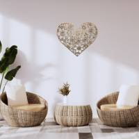 Wanddeko Herz mit Ornamenten aus Holz | Boho Mandala Herz | Landhaus | Holzherz für Kinderzimmer | Wohnzimmer | Terrasse Bild 5