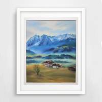 Pastellbild Bayerische Landschaft Bild 1