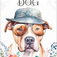 Hundeschild LIFE IS BETTER WITH A DOG mit American Staffordshire Terrier Bild 1