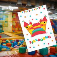 Friendly Fox Spielplatz Einladung, 12 Kinder Einladungskarten Indoor Spielplatz für Kindergeburtstag Mädchen & Junge Bild 2