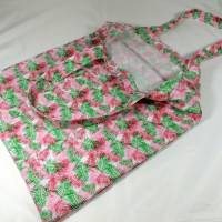 Einkaufstasche weiß rosa grün Stoffbeutel Palmen  Tasche Geschenk Umzug Geburtstag Bild 2