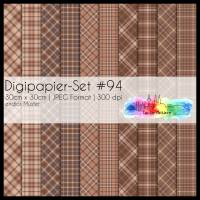 Digipapier Set #94 (braun)Tartanmuster  zum ausdrucken, plotten & mehr Bild 1