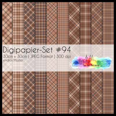Digipapier Set #94 (braun)Tartanmuster  zum ausdrucken, plotten & mehr
