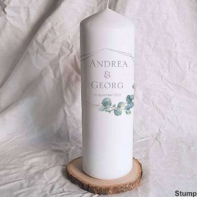 Hochzeitskerze Eukalyptus I - Stumpenkerze