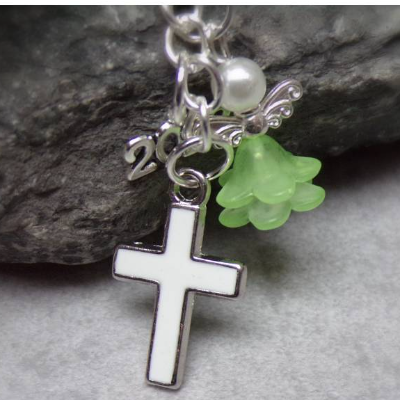 Glaube Firmung Kommunion Taufe Konfirmation Kreuz Engel    Schlüsselanhänger  verschiedene Farben 