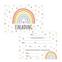 Friendly Fox Regenbogen Einladung, 12 Kinder Einladungskarten Regenbogen für Kindergeburtstag Mädchen & Junge Bild 5
