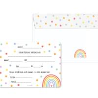 Friendly Fox Regenbogen Einladung, 12 Kinder Einladungskarten Regenbogen für Kindergeburtstag Mädchen & Junge Bild 7
