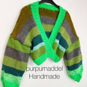 Cardigan Green, grün, Wald , Strickmantel Oversize, Grobstrickjacke ,Onesize, Blue,Home!Damen!Wool, Sweater,Chunky! Bild 3