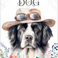 Hundeschild LIFE IS BETTER WITH A DOG mit Landseer Bild 1