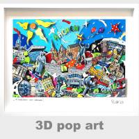 Aachen 3D pop art bild Aachener Dom skyline personalisierbar fine art limited edition geschenk Bild 1
