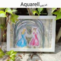 Aquarell, DIN A4 "Freundinnen", original & signiert Bild 1