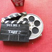 Miniatur Filmklappe , Filmspule , Filmrolle für Gutscheine , zum dekorieren und basteln Bild 1