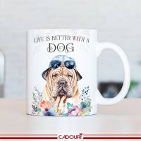 Hunde-Tasse LIFE IS BETTER WITH A DOG mit Shar Pei Bild 3
