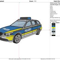 Polizeiauto, Streifenwagen Stickdatei, Stickmuster Bild 2
