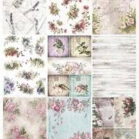 Collage -  Blumen - Faserpapier - Reispapier - Decoupage - Motivpapier - Karten basteln - Serviettentechnik - R2033 78 Bild 1