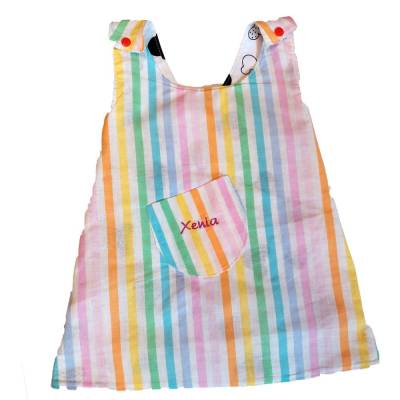 Wende-Schürzenkleid Kleid Kinderkleid Sommerkleid Tunika Baumwolle Streifen Schleifen