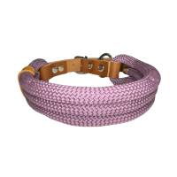 Hundehalsband, Tauhalsband, 3x10 mm, verstellbar, malve, Verschluss mit Leder und Schnalle, edel und hochwertig Bild 3