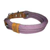 Hundehalsband, Tauhalsband, 3x10 mm, verstellbar, malve, Verschluss mit Leder und Schnalle, edel und hochwertig Bild 5