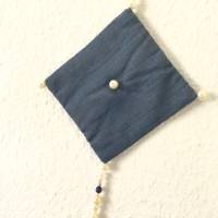 Perlenhänger Suncatcher rauchblaue Raute trifft Perlen handgemacht von Hobbyhaus Bild 3