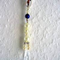Perlenhänger Suncatcher rauchblaue Raute trifft Perlen handgemacht von Hobbyhaus Bild 5