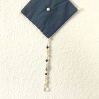 Perlenhänger Suncatcher rauchblaue Raute trifft Perlen handgemacht von Hobbyhaus Bild 7