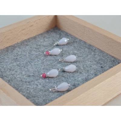 Maschenmarkierer 6er Set Tropfen in zartem Rosa