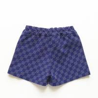 Kurze Hose, Shorts, 80/86, dunkelblau weiß gemustert, Upcycling Bild 2