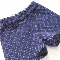 Kurze Hose, Shorts, 80/86, dunkelblau weiß gemustert, Upcycling Bild 4