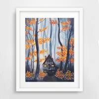 Herbstwald Kunstdruck Bild 1